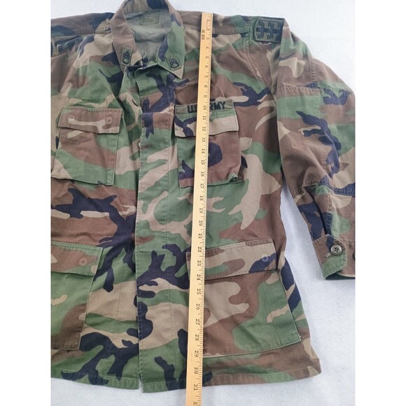 US ARMY Military Woodland Camo Coat BDU Large Long 8415-01-084-1644 patches *** - Picture 7 of 11